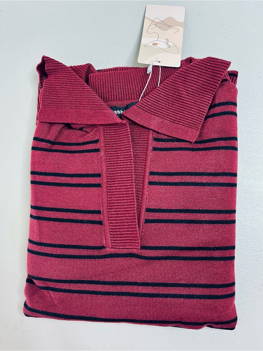 Woman’s sweater, oversized, long Sleeve, V neck, slit side knitted tunic - Picture 3 of 9